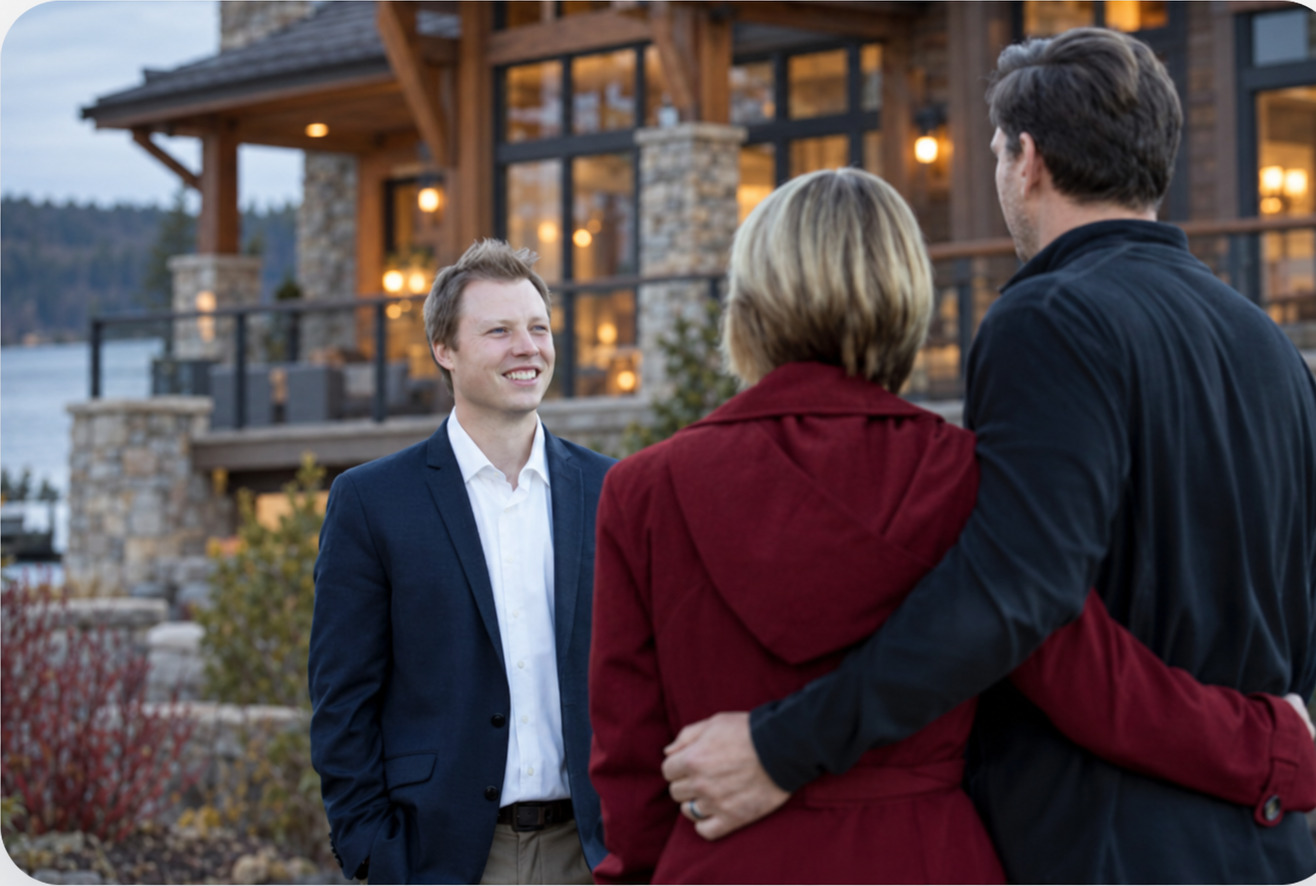 David Olson with clients